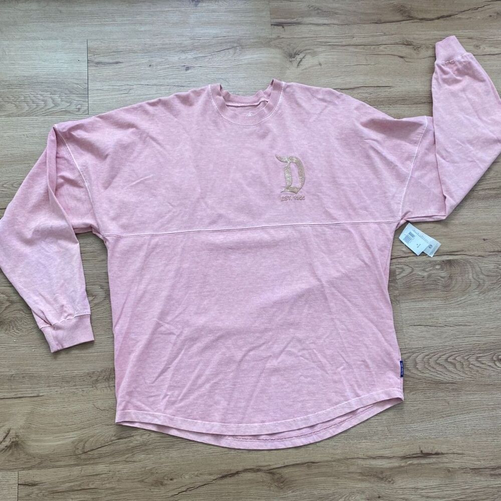 Disneyland Resort Spirit Jersey M Pink Rose Gold Glitter NWT Oversized New